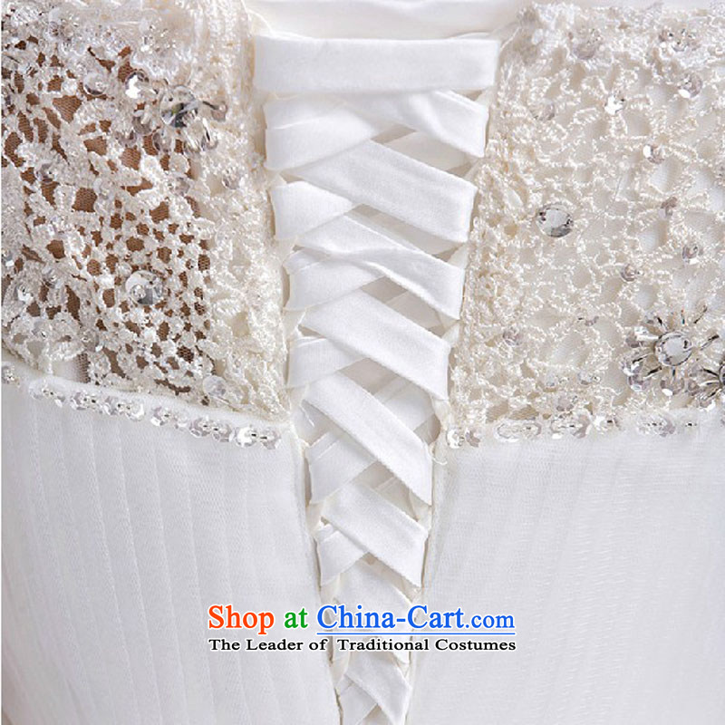 Doi m qi bride wedding dresses Korean version of the new Word 2014 to align the shoulder graphics thin wedding lace retro Demi Moor white L, Sau San Qi , , , shopping on the Internet