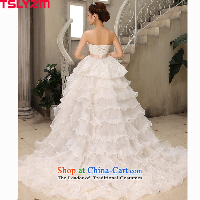 Tslyzm2015 dulls the new front stub long after the wedding dresses and chest small trailing short, photo building theme clothing Korean strap white s,tslyzm,,, pregnant women bride shopping on the Internet