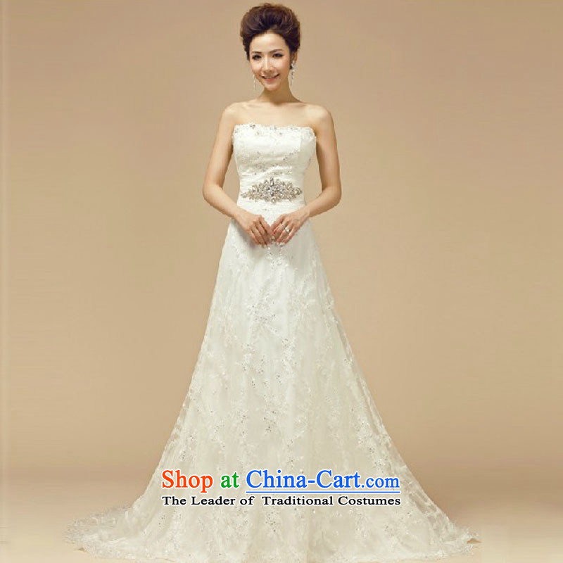 Doi m qi bride wedding dresses 2014 new Korean version of large numbers of marriage with his chest deluxe tail wedding pregnant women White XL, Demi Moor Qi , , , shopping on the Internet