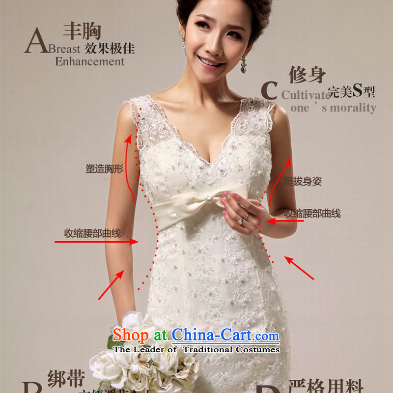 Optimize video new retro sexy deep V lace Sau San crowsfoot tail bride wedding XS8191 m White M, Optimize Hong shopping on the Internet has been pressed.