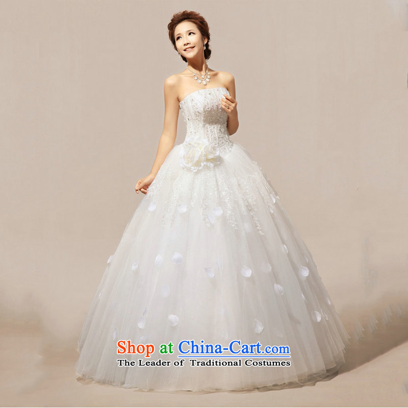 Optimize the new Korean Hong-bride anointed Chest Flower sweet wedding dresses princess skirt XS8193 m White S, Optimize Hong shopping on the Internet has been pressed.