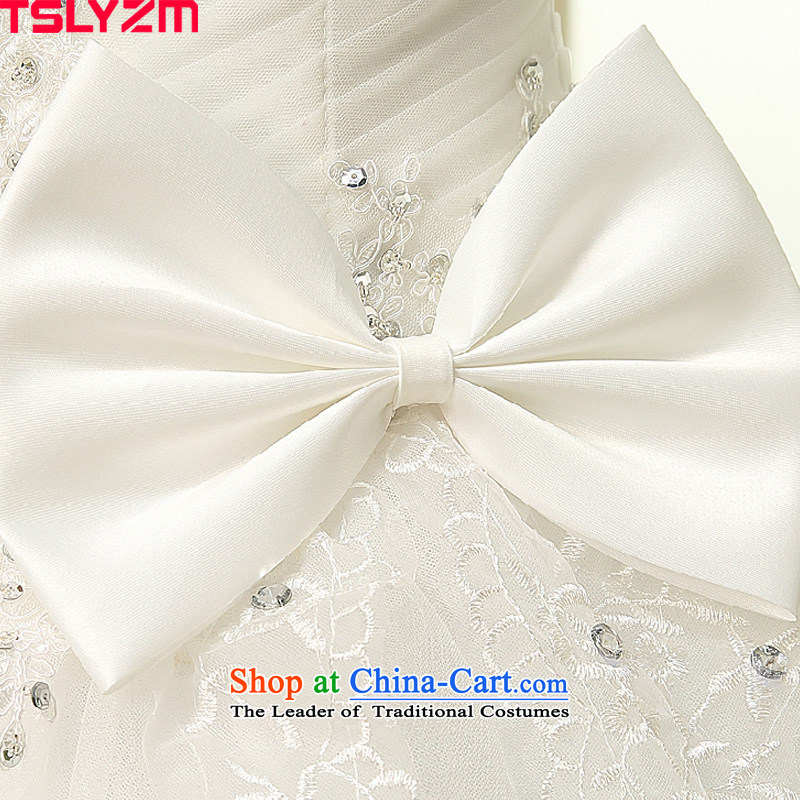 Wipe the chest tslyzm wedding dresses 2015 dulls the new marriages lace Korea Bow Ties to align the Korean skirt white l,tslyzm,,, bon bon shopping on the Internet