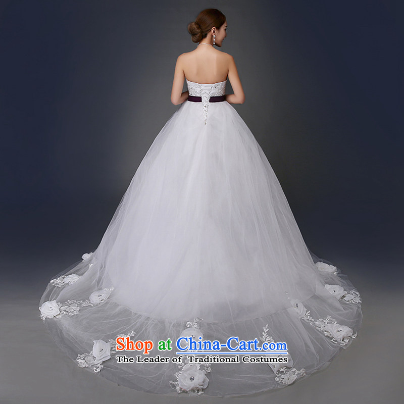 Embroidered Bride Korean-style is retro Deluxe Big tail flowers diamond anointed chest lace princess wedding dresses white L code, Suzhou embroidery brides shipment has been pressed shopping on the Internet