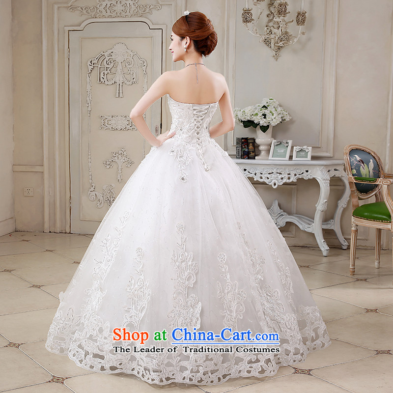 Embroidered is by no means a bride wedding dresses 2015 new luxury water drilling Korean Princess Mary Magdalene Chest straps Korean Bridal Suite White made does not allow, embroidered bride shopping on the Internet has been pressed.