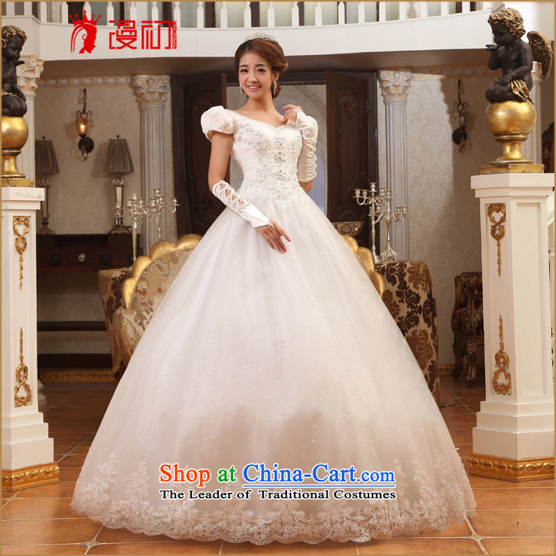 At the beginning of Castores Magi wedding dresses 2015 new sweet princess bubble cuff wedding Korean version thin wedding dresses H White XL, Early Man , , , shopping on the Internet