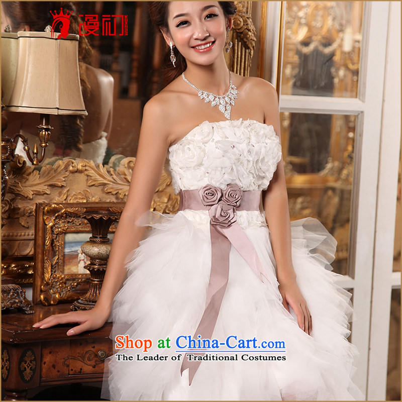 At the beginning of Castores Magi wedding dresses new 2015 Korean sweet words before the princess chest after short long small trailing marriages wedding White XL, Early Man , , , shopping on the Internet
