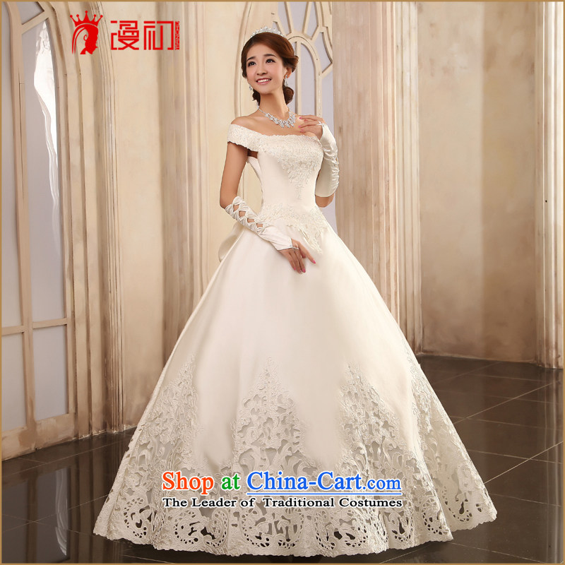 The beginning of the Korean version of Castores Magi wedding dresses highstreet import car satin flower to align the bone wedding dresses 2015 New White make contact customer service at the beginning, spilling shopping on the Internet has been pressed.
