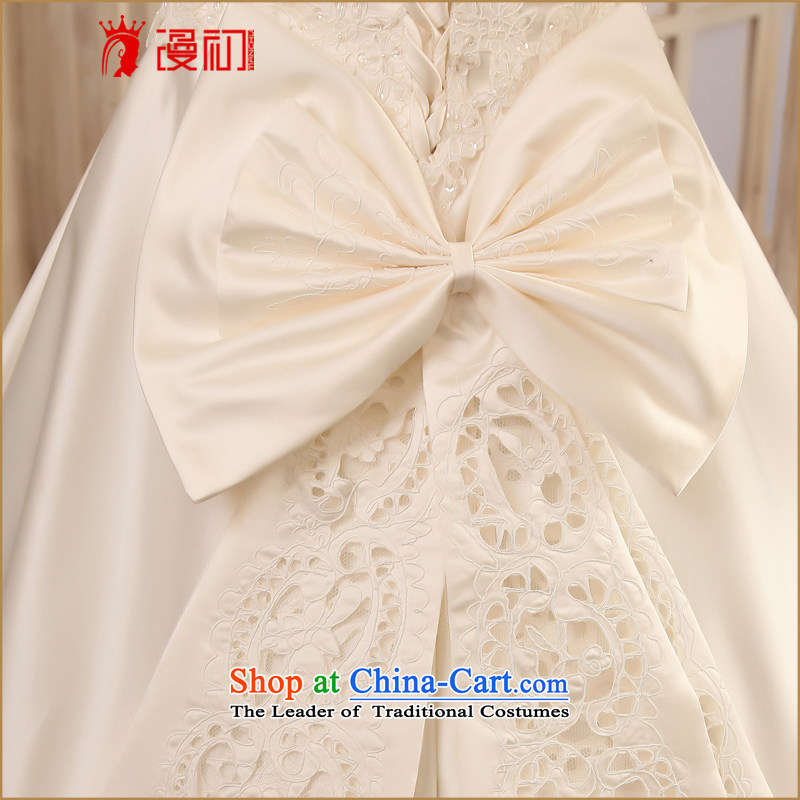 The beginning of the Korean version of Castores Magi wedding dresses highstreet import car satin flower to align the bone wedding dresses 2015 New White make contact customer service at the beginning, spilling shopping on the Internet has been pressed.