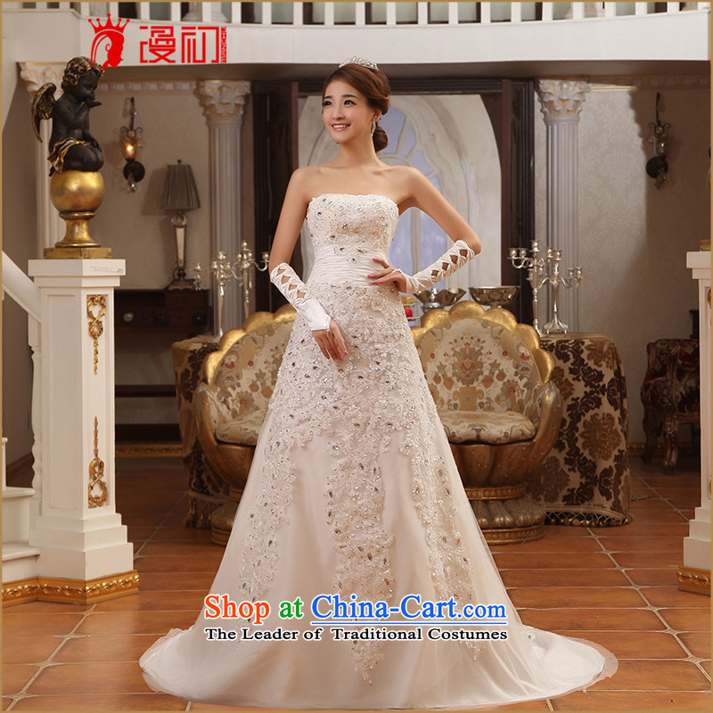 At the beginning of Castores Magi bride wedding dresses new 2015 small trailing princess wedding anointed chest trailing white wedding S early man , , , shopping on the Internet