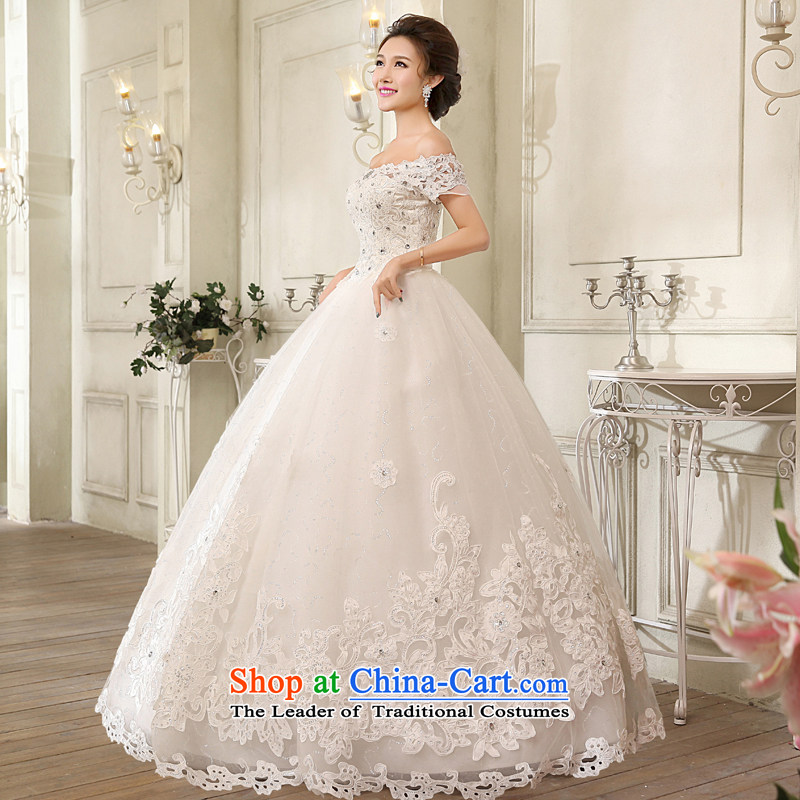 The leading edge of the field days shoulder wedding dresses 2015 Korean lace align to stylish wedding dress H1616 White XXL 2.3 feet take a two-sided waist, dream of certain days , , , shopping on the Internet