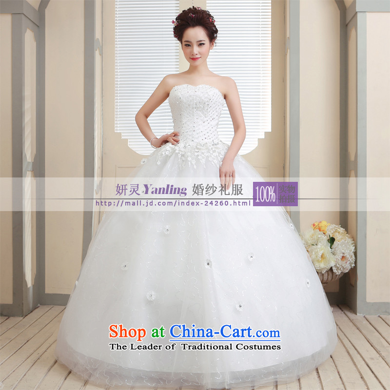 Charlene Choi Ling _YANLING anointed chest Korean brides wedding dresses and elegant with14005white customization