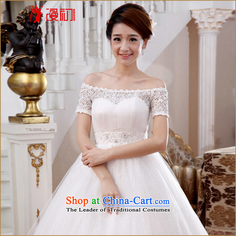 At the beginning of the New Year 2015 diffuse wedding word shoulder short-sleeved water-soluble lace wedding Korean Version to align the thin white wedding , L, Early Man , , , shopping on the Internet