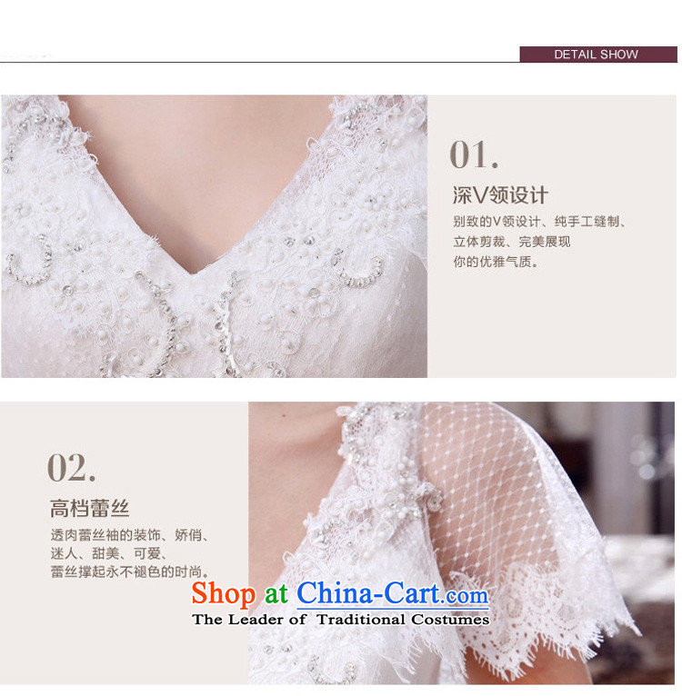 At the beginning of the New Year 2015 diffuse bride wedding word shoulder deep V-Neck video thin wedding Korean to align the pregnant women wedding dresses White M picture, prices, brand platters! The elections are supplied in the national character of distribution, so action, buy now enjoy more preferential! As soon as possible.