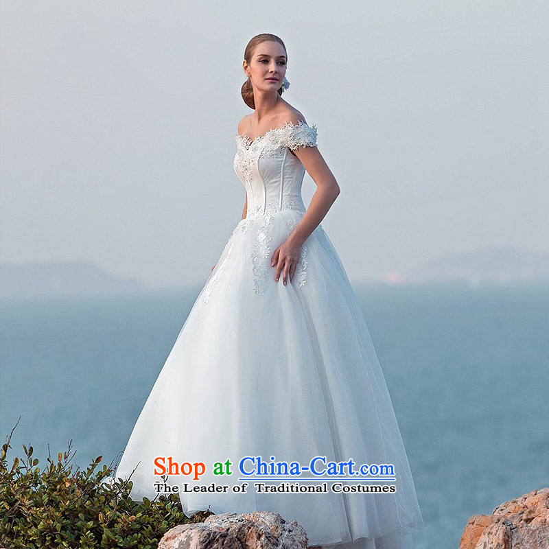 A bride wedding dress the Word 2015 bride shoulder lace wedding video thin princess petticoats A514 S, a bride shopping on the Internet has been pressed.