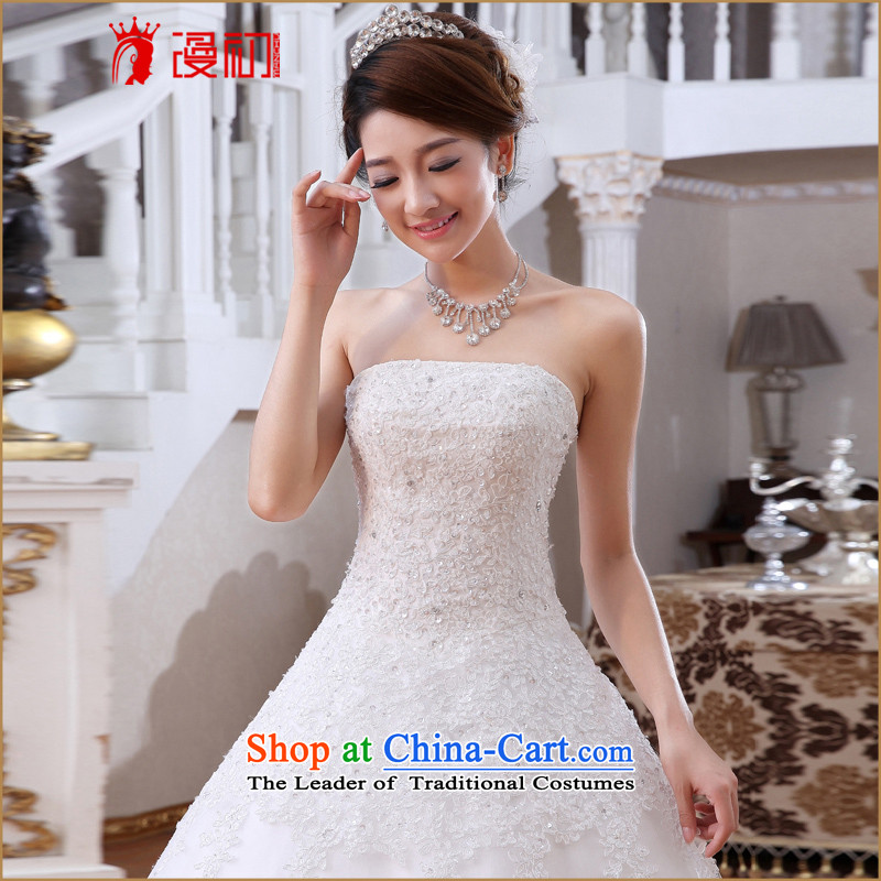 In the early 2015 new man wedding marriages wedding Korean Princess lace wiping the chest to a swing wedding White M early man , , , shopping on the Internet