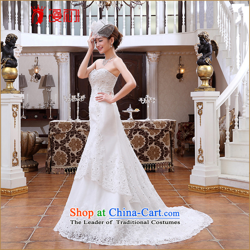 At the beginning of the New Year 2015 spread small trailing princess marriage wedding Korean anointed chest sweet graphics thin wedding trailing white S early man , , , shopping on the Internet