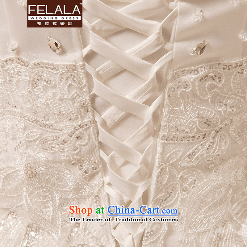 Ferrara 2015 new Korean style of a cardioid anointed chest wedding bride white film lace bon bon yarn large spring XL Suzhou shipment of Ferrara wedding (FELALA) , , , shopping on the Internet