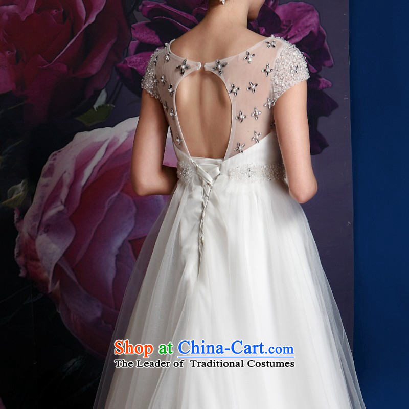 Recalling that Colombia Summer, red pregnant women high wedding dresses waist 2015 new Korean lace video word thin shoulders small trailing Korean shoulders H14718 strap white L, recalling that hates makeup and shopping on the Internet has been pressed.