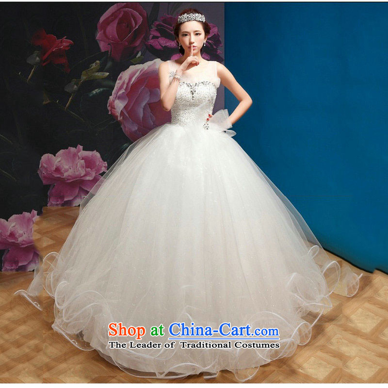 Naoji a 2014 new wedding a field to align the shoulder princess bon bon wedding QQC1003 white L, yet a , , , shopping on the Internet