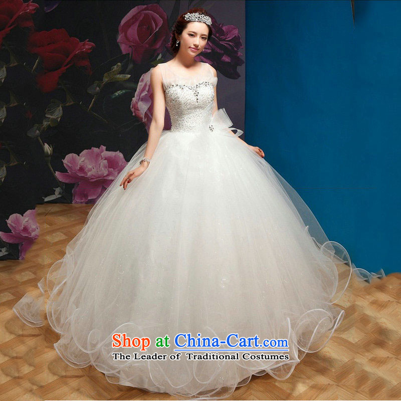 Naoji a 2014 new wedding a field to align the shoulder princess bon bon wedding QQC1003 white L, yet a , , , shopping on the Internet