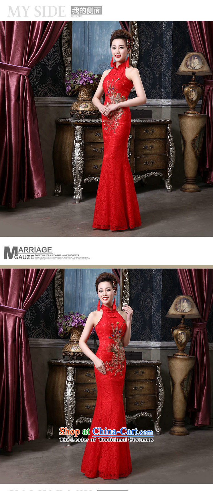 Naoji a bride also hang red back lace Phoenix crowsfoot qipao QQC1004 large red XXL picture, prices, brand platters! The elections are supplied in the national character of distribution, so action, buy now enjoy more preferential! As soon as possible.