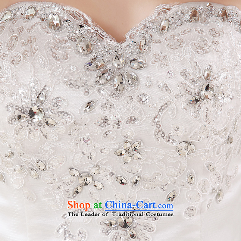 No new 2015 bride embroidered spring and summer Korean wiping the chest straps to align the diamond wedding dresses marriages White XXL code suzhou embroidery brides, shipment has been pressed shopping on the Internet