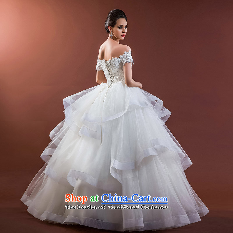 A new 2015 Princess Bride wedding video word thin shoulders lace Wedding Cake A533 skirt, L, a bride shopping on the Internet has been pressed.