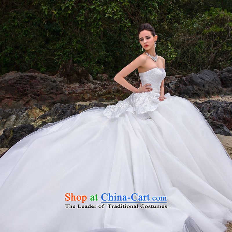 A new bride 2015 tail wedding luxury of drill manually lace tail wedding video thin A536 S, a bride shopping on the Internet has been pressed.