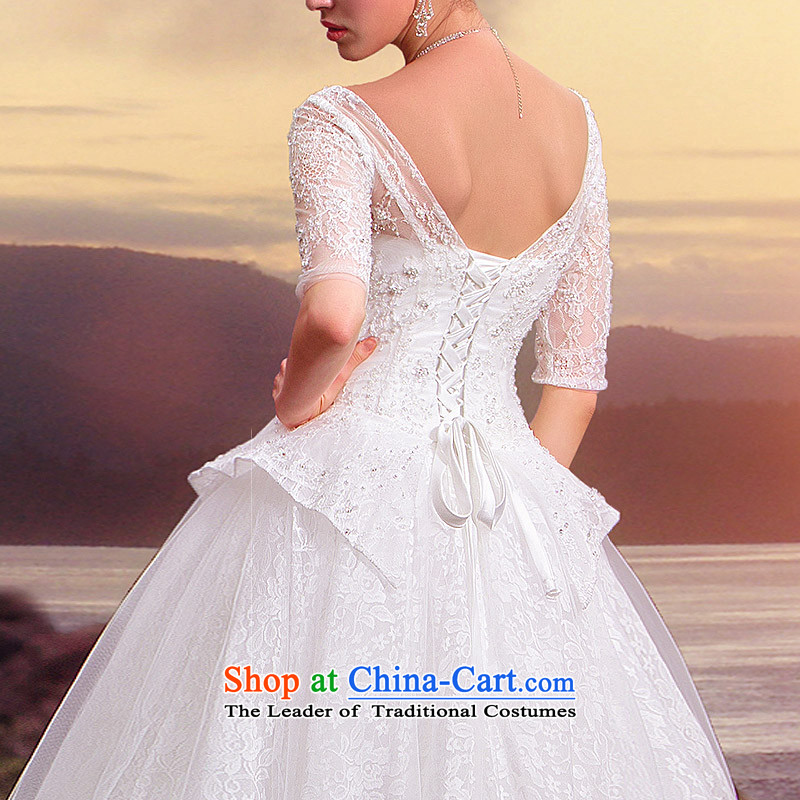 The two men , in 2015, the new bride cuff lace wedding video word thin shoulders bon bon princess wedding A523 L, a bride shopping on the Internet has been pressed.