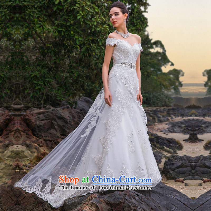 A new bride 2015 lace crowsfoot wedding video word thin shoulders manually wedding luxury A563 S, a bride shopping on the Internet has been pressed.