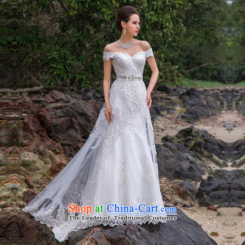 A new bride 2015 lace crowsfoot wedding video word thin shoulders manually wedding luxury A563 S, a bride shopping on the Internet has been pressed.