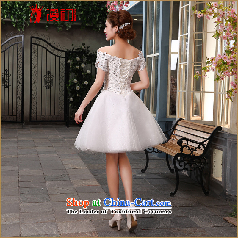In the early 2015 new man married wedding dresses Korean strap video thin bridesmaid banquet hosted short white dresses made plus $30 does not support the early return, spilling shopping on the Internet has been pressed.