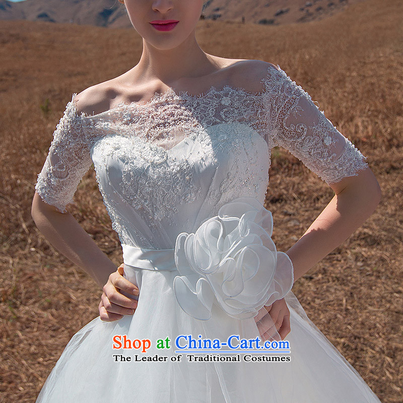 A new bride 2015 wedding fashion a field in the lace cuff shoulder bon bon princess wedding 569 L, a bride shopping on the Internet has been pressed.