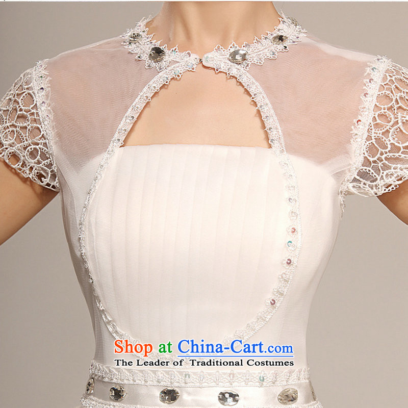 Yet, a new paragraph spring and summer short-sleeved grid packages to align the shoulder bon bon wedding XS7104 White M naoji a , , , shopping on the Internet