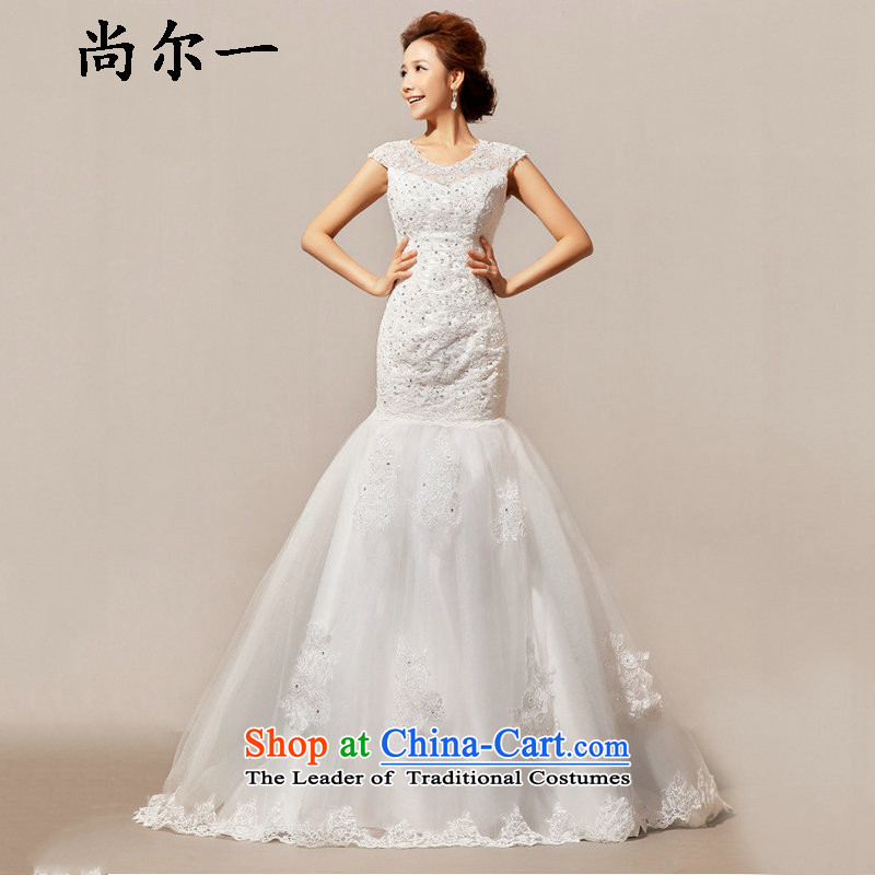 Yet a new paragraph at the end of the winter drag a field shoulder lace wedding XS7018 m White XL