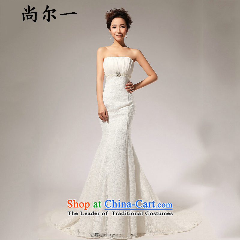 Yet, a new paragraph to align the lace in waist A skirt anointed chest wedding dresses long skirt XS7019 m White L