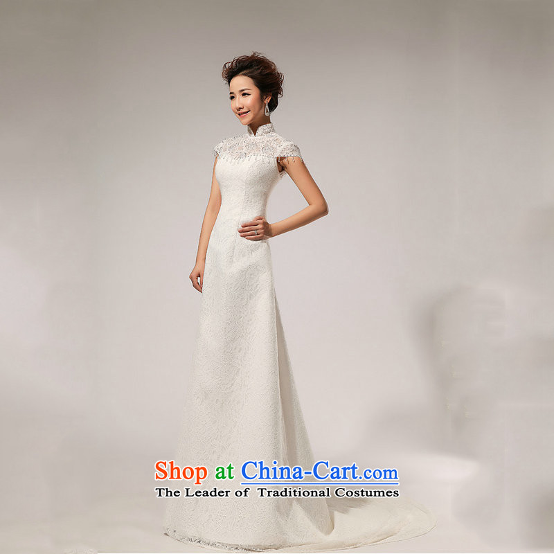 Yet, one word lace retro shoulder retro crowsfoot wedding dresses and sexy XS5238 minimalist white M naoji a , , , shopping on the Internet