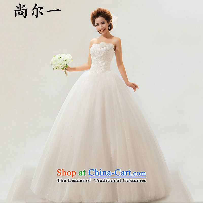 A Korean-style yet sweet bow tie lace bride wedding dresses XS5234 m White XL