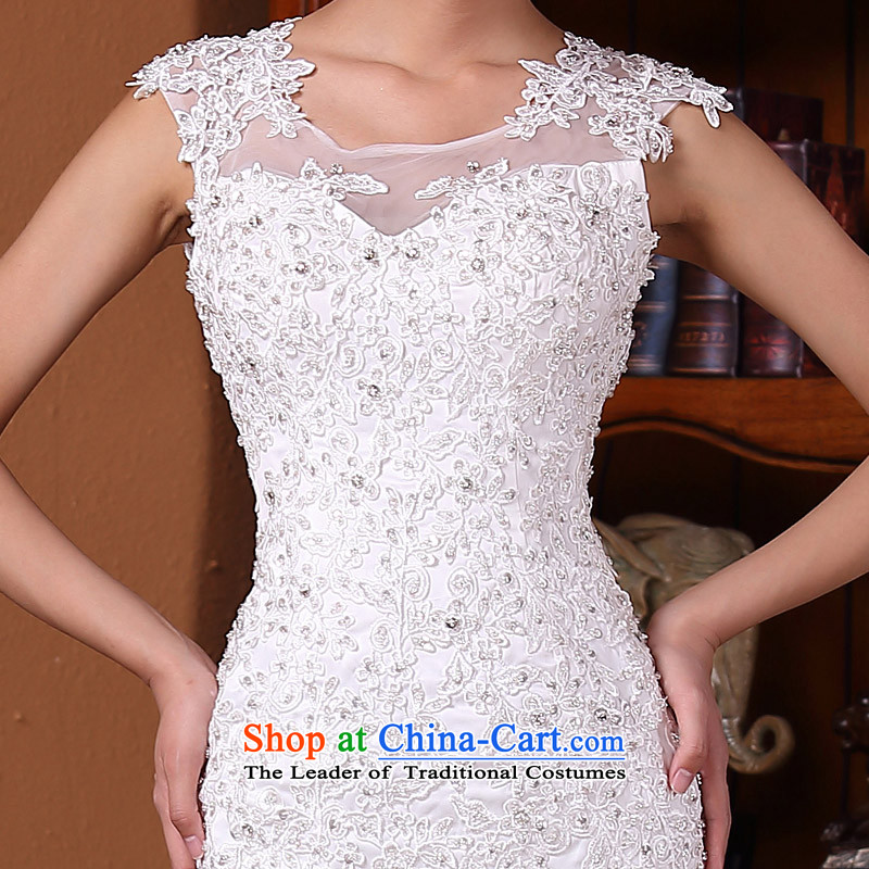 A new bride 2015 wedding lace crowsfoot wedding tail wedding sexy engraving 585 L, a bride shopping on the Internet has been pressed.