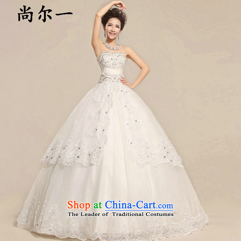 Naoji bright decorated with Mary Magdalene chest lace canopy skirt noble royal wedding dresses XS5221 m WhiteXXL