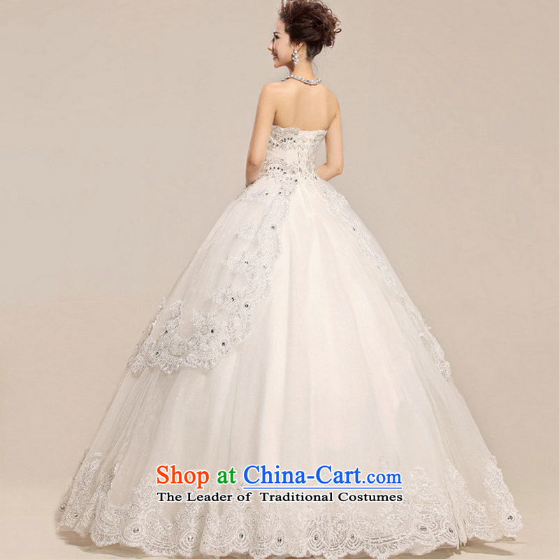 Naoji bright decorated with Mary Magdalene chest lace canopy skirt noble royal wedding dresses XS5221 m White XXL, naoji a , , , shopping on the Internet