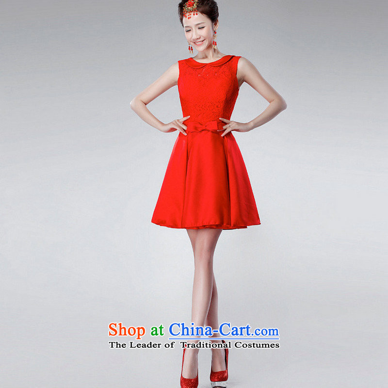 Yet a red short, 2014 New toasting champagne dress uniform Korean dress annual spring evening dress XS6623 dress red XL, naoji a , , , shopping on the Internet