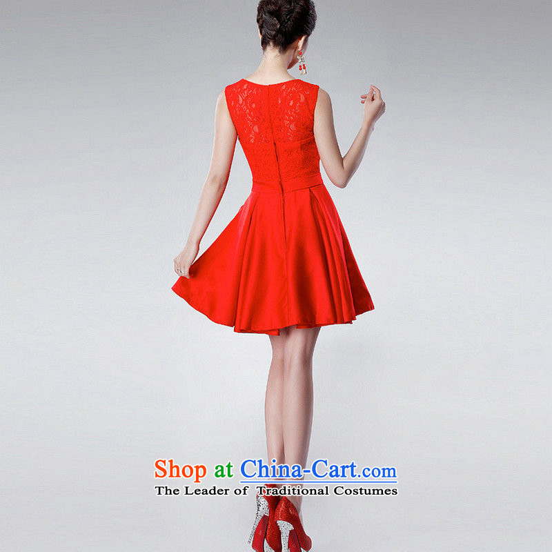 Yet a red short, 2014 New toasting champagne dress uniform Korean dress annual spring evening dress XS6623 dress red XL, naoji a , , , shopping on the Internet