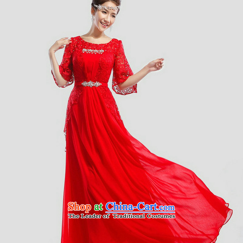 Yet, a wedding dress bride bows Services New 2014 evening dresses marriage Korean wedding banquet long red XS6620 RED XL, yet a , , , shopping on the Internet