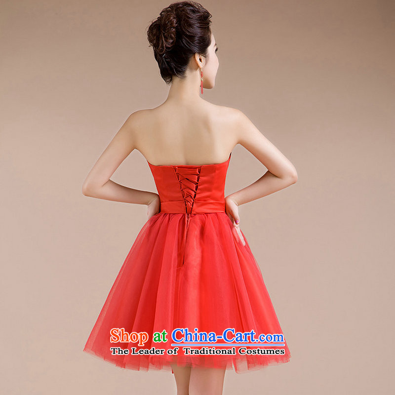 Naoji a bride wedding dress red short, wipe the Chest dinner drink service bridesmaid dress new XS6604 RED , L, yet a , , , shopping on the Internet