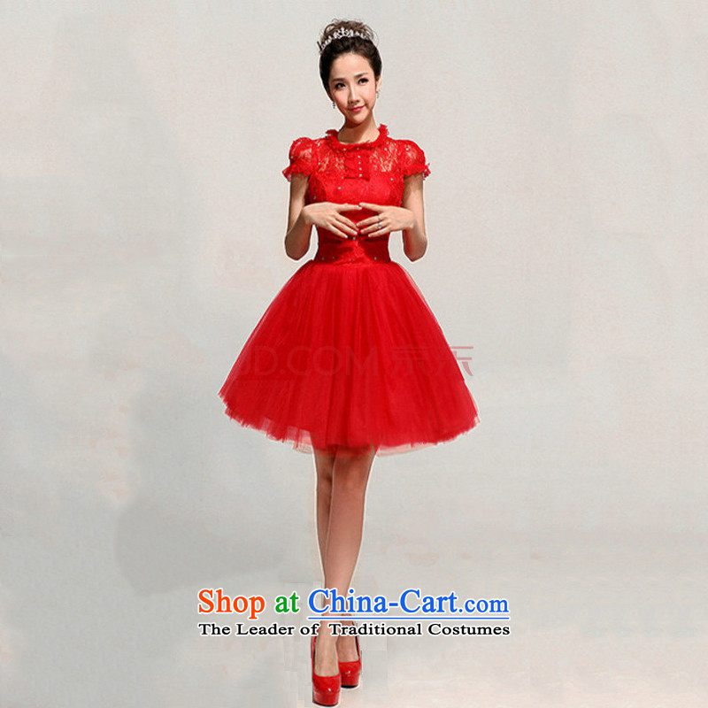 Yet, a new paragraph with chest lace package shoulder flowers knee sister bridesmaid small dress short skirt XS717 RED XXL, naoji a , , , shopping on the Internet