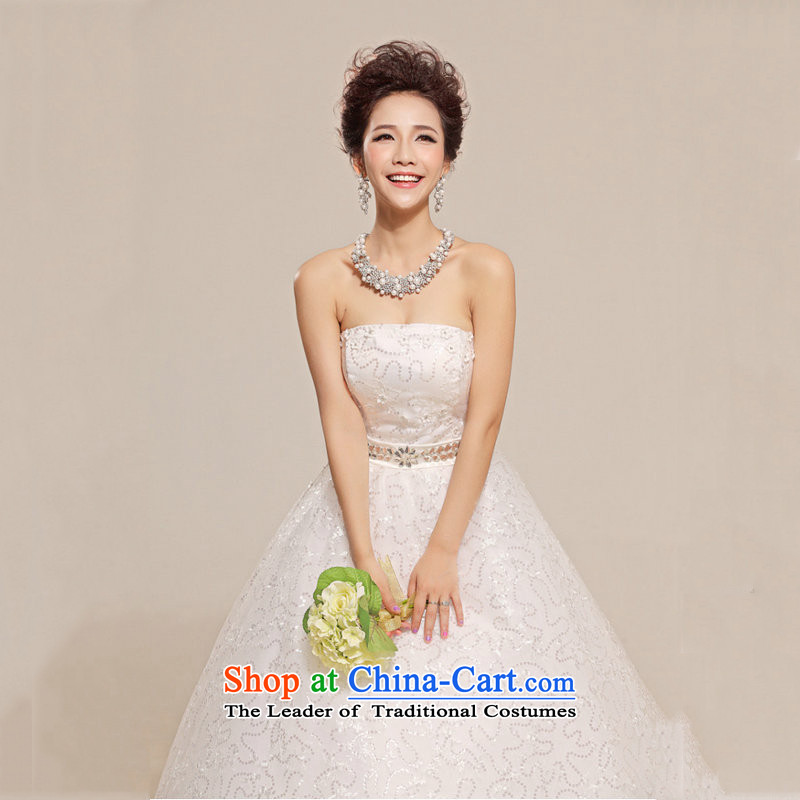 A new paragraph, yet stylish Korean yet floreal design and cultivating the chest to graphics thin bride wedding dress XS702 white S naoji a , , , shopping on the Internet