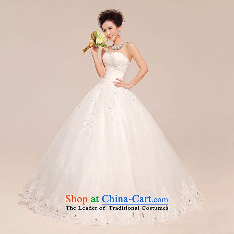 Naoji in the Korean version of the new trendy anointed chest straps Puntland skirt wedding dress long skirt XS701 white?S