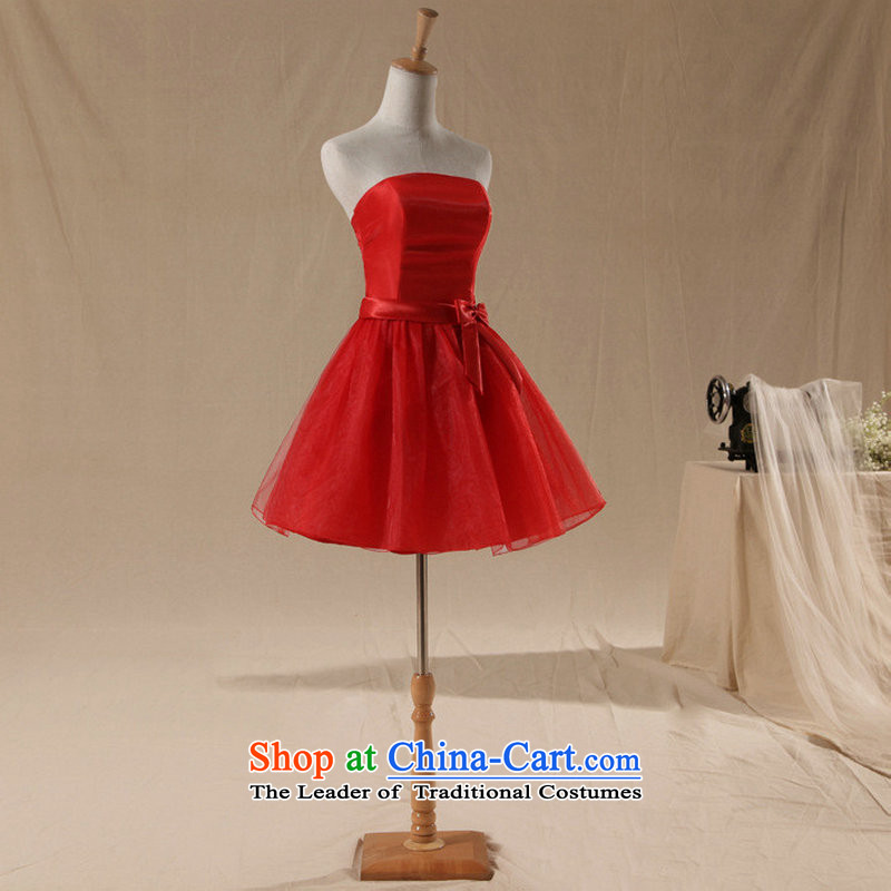 Naoji one short of bridesmaid services serving the strap dresses and sisters bows services in a small star dress 2014 NEW XS339 RED M naoji a , , , shopping on the Internet