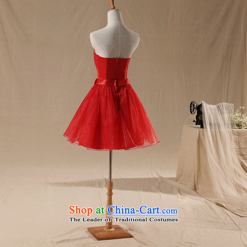 Naoji one short of bridesmaid services serving the strap dresses and sisters bows services in a small star dress 2014 NEW XS339 RED M naoji a , , , shopping on the Internet